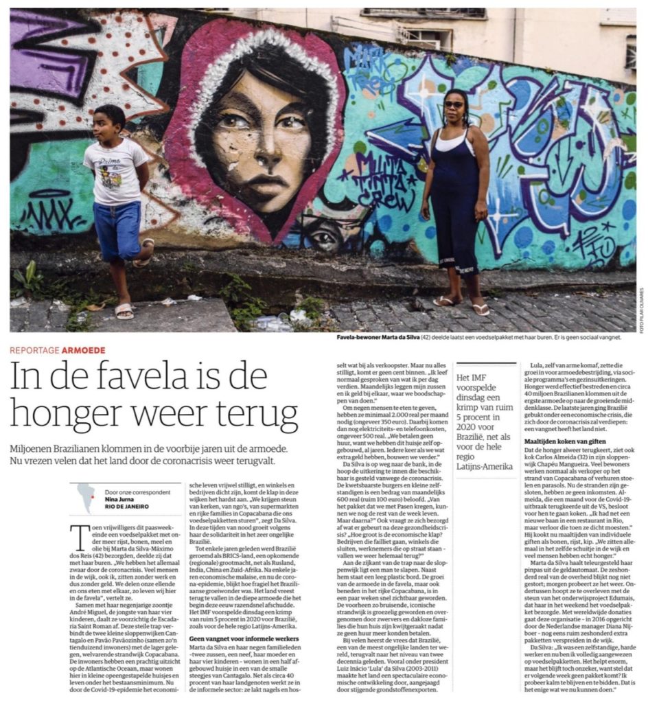 In de favela is de honger weer terug